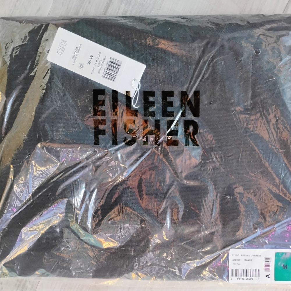 NEW Eileen Fisher Black Mock NK K/L Dress